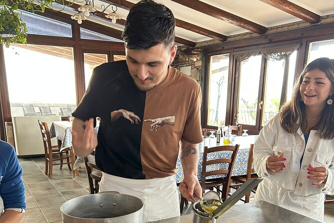 Amalfi Coast Cooking Class: Make Pasta, Mozzarella & Tiramisu - Turning milk into fresh mozzarella