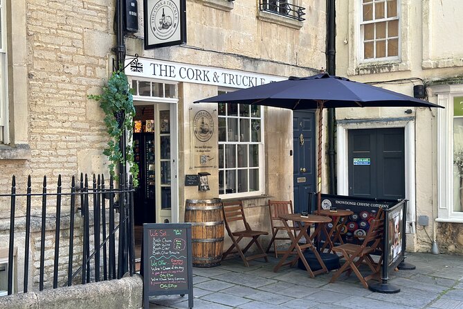 British Wine and Cheese Tasting Experience in City of Bath - Three cheeses and a board of useful extras