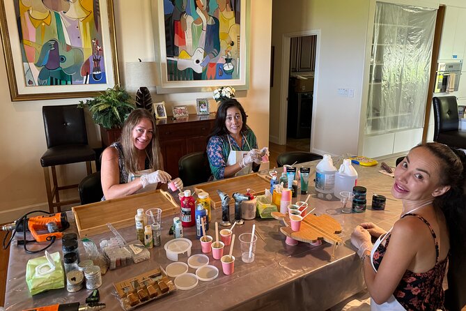 Epoxy Resin Cheese Board Art Class - What this Maui art class actually gives you