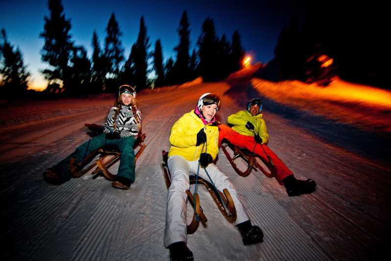 From Interlaken: Night Sledding with Cheese Fondue Dinner - Getting ready for a one-hour downhill ride