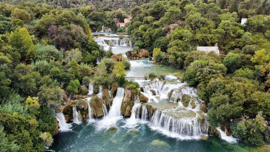 From Split: Krka Waterfalls with Wine & Cheese Tasting Tour - The short boat ride toward Skradin