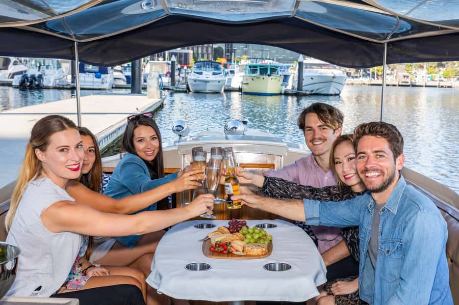Melbourne: Private Yarra River Cruise w/ Cheese & Wine - A Quiet Start On An Electric Boat