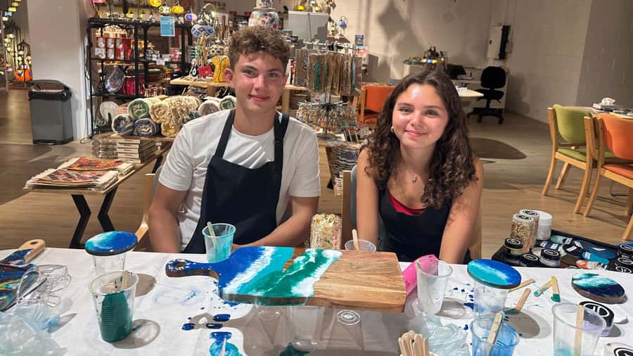 Melbourne: Resin Art Classes - Cheeseboard & Coasters - Making the cheeseboard and coasters