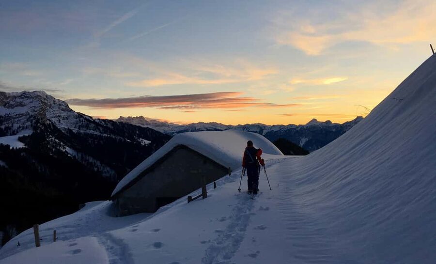 Montreux: Snowshoe Trek with Fondue and Wine - Three hours through snowy woods and open ridges