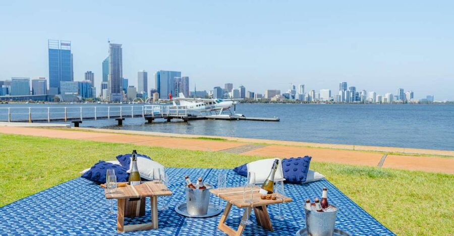 Perth: Scenic Seaplane Tour with Cheese Board & Champagne - A cheese board with the Perth skyline as your backdrop