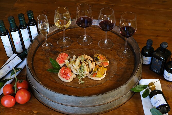 Private wine, Extra Virgin Olive Oils & Cheese Tasting - The four wines: Vernaccia, Sangiovese, and Vin Santo