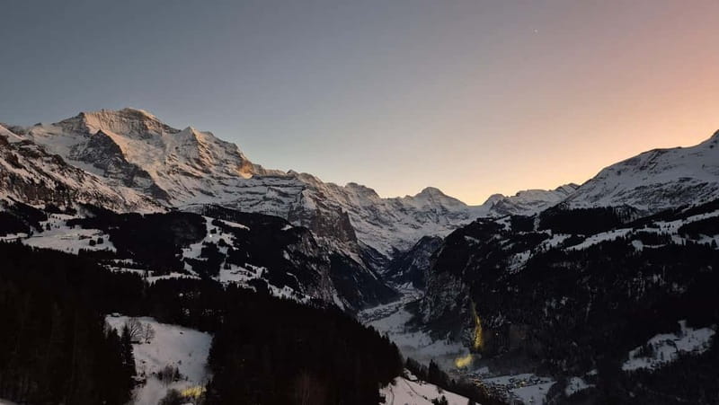 Sunset Hike with Cheese Fondue in Wengen - Jungfrau, Mönch, Eiger, and Silberhorn views