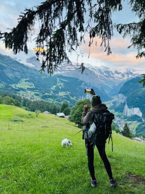 Sunset Hike with Cheese Fondue in Wengen - Preparing fondue at the scenic dinner point
