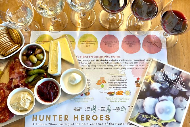 Tulloch Wines Hunter Heroes Wine Tasting with Local Cheese & Charcuterie Board - Key points to know before you book