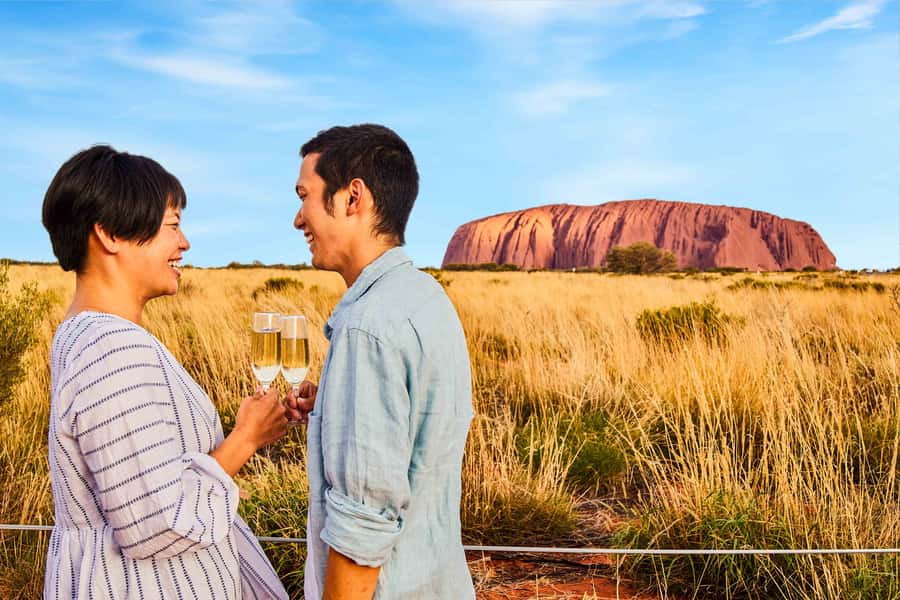 Uluru 1.5-Hour Sunset Tour with Sparkling Wine & Cheeseboard - Leaving Ayers Rock Resort for the Red Centre