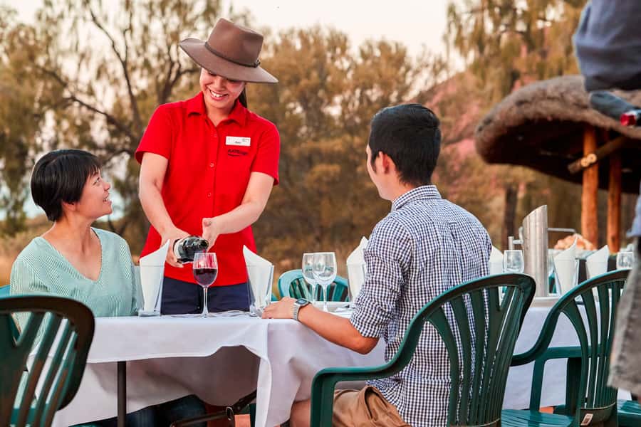 Uluru: Sunset, Sparkling Wine, Cheeseboard & Gourmet BBQ - The transfer to dinner and the BBQ menu
